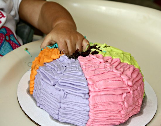 Hand in Smash Cake