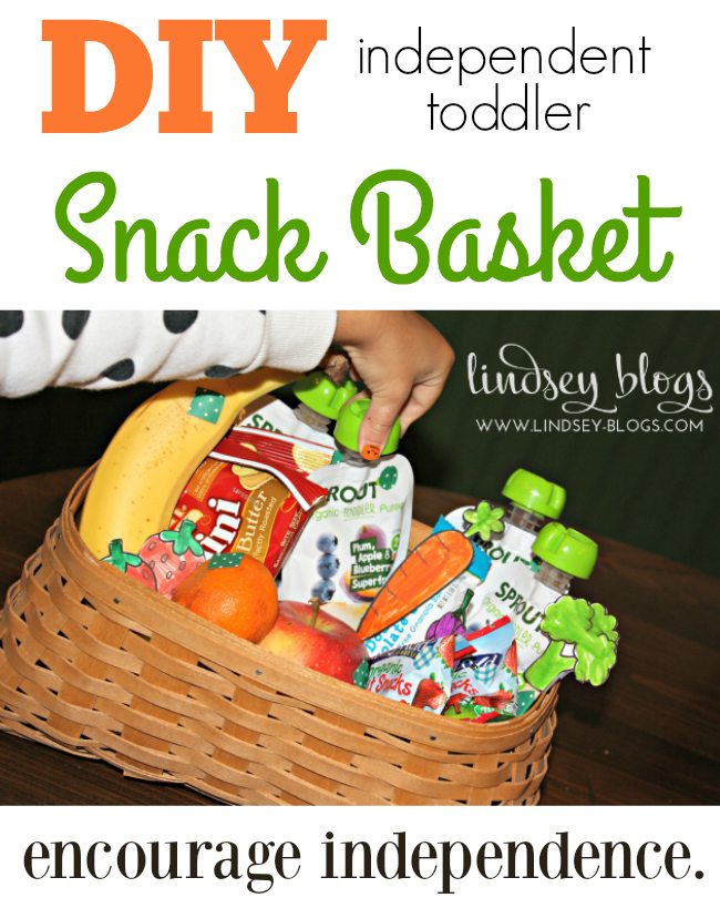 DIY independent toddler Snack Basket