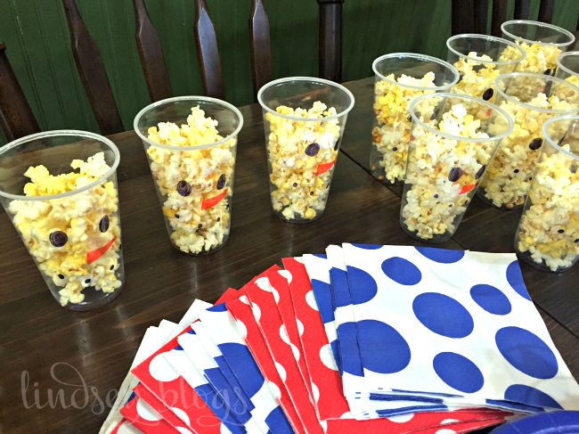 Snowman Party Food Popcorn Cups