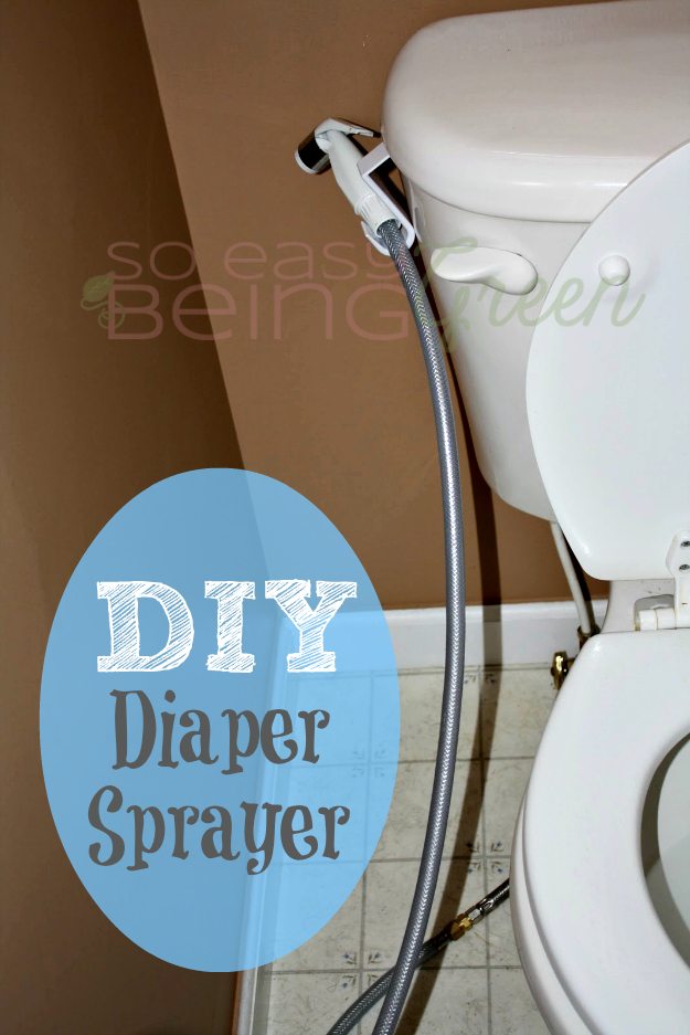 DIY Diaper Sprayer for Cloth Diapers attached to bathroom toilet