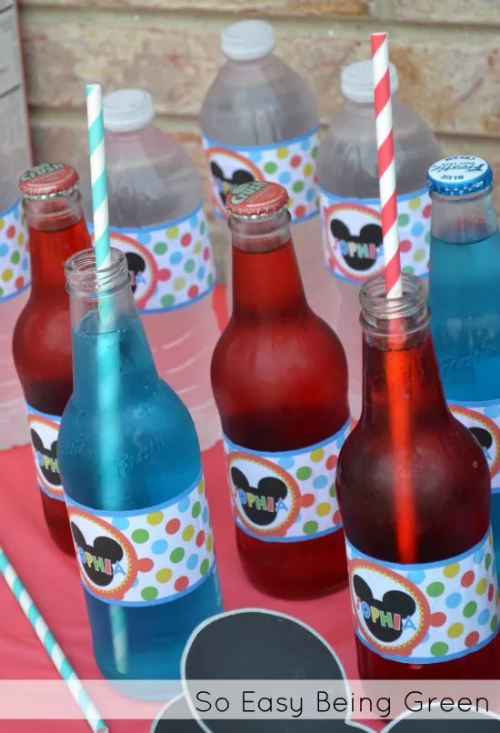Mickey Mouse Birthday Party Drinks