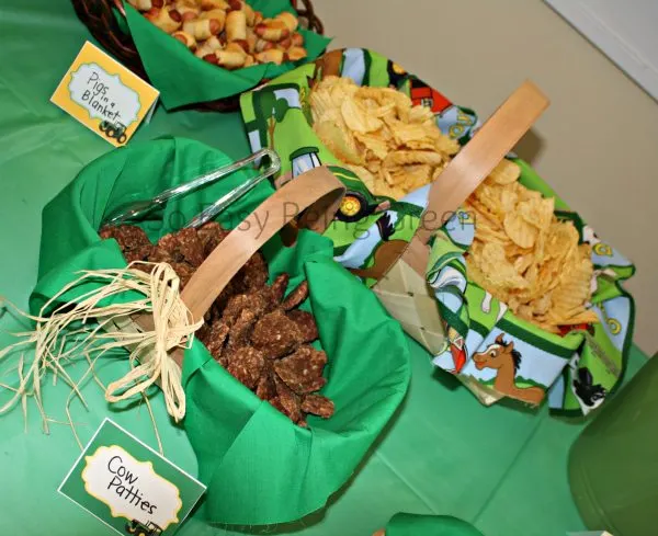 Food ideas for themed baby showers and John Deere Baby Shower