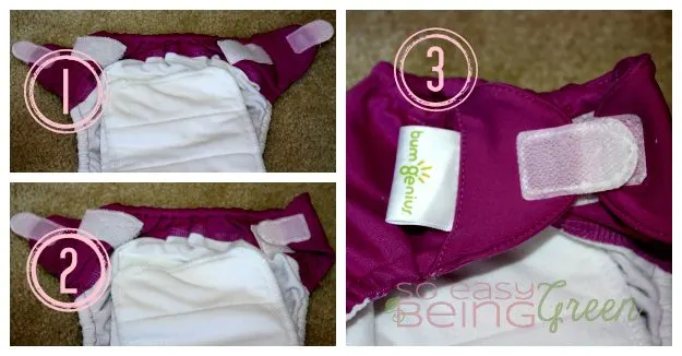 Fold over Laundry Tabs on cloth diapers with aplix