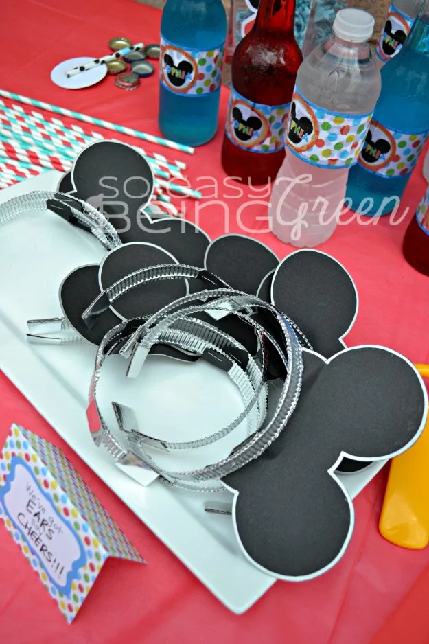 Mickey Mouse Ears Headbands DIY and party decor table 