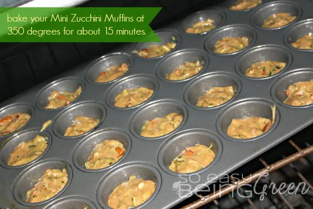 zucchini muffins baking time in mini muffin pan