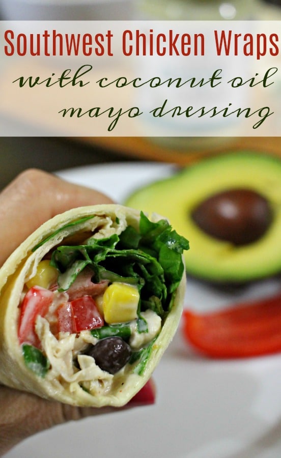Southwest Chicken Wraps Made with Coconut Oil Mayo