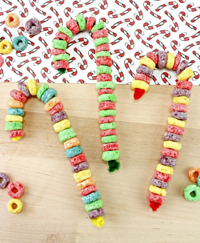 Fruit Loop Candy Cane Craft