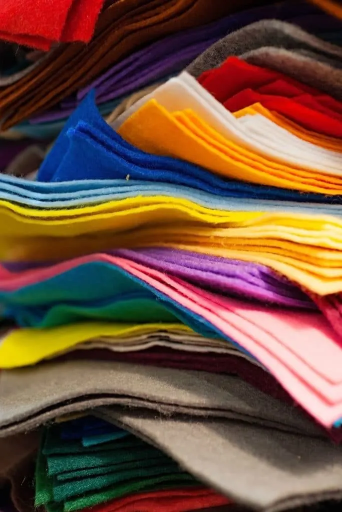colorful felt fabric stack