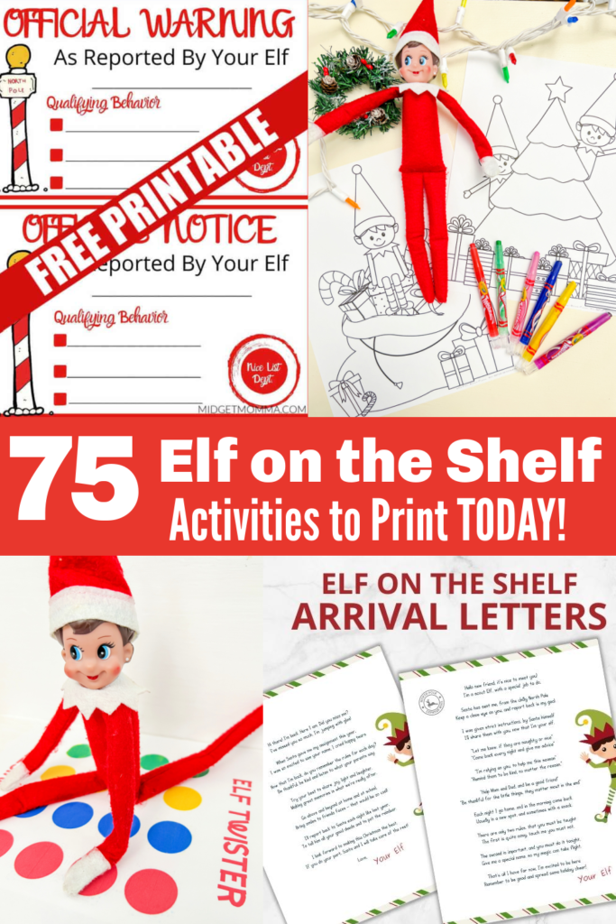 collage of 75 elf on the shelf activities to print today elf on the shelf letters to print