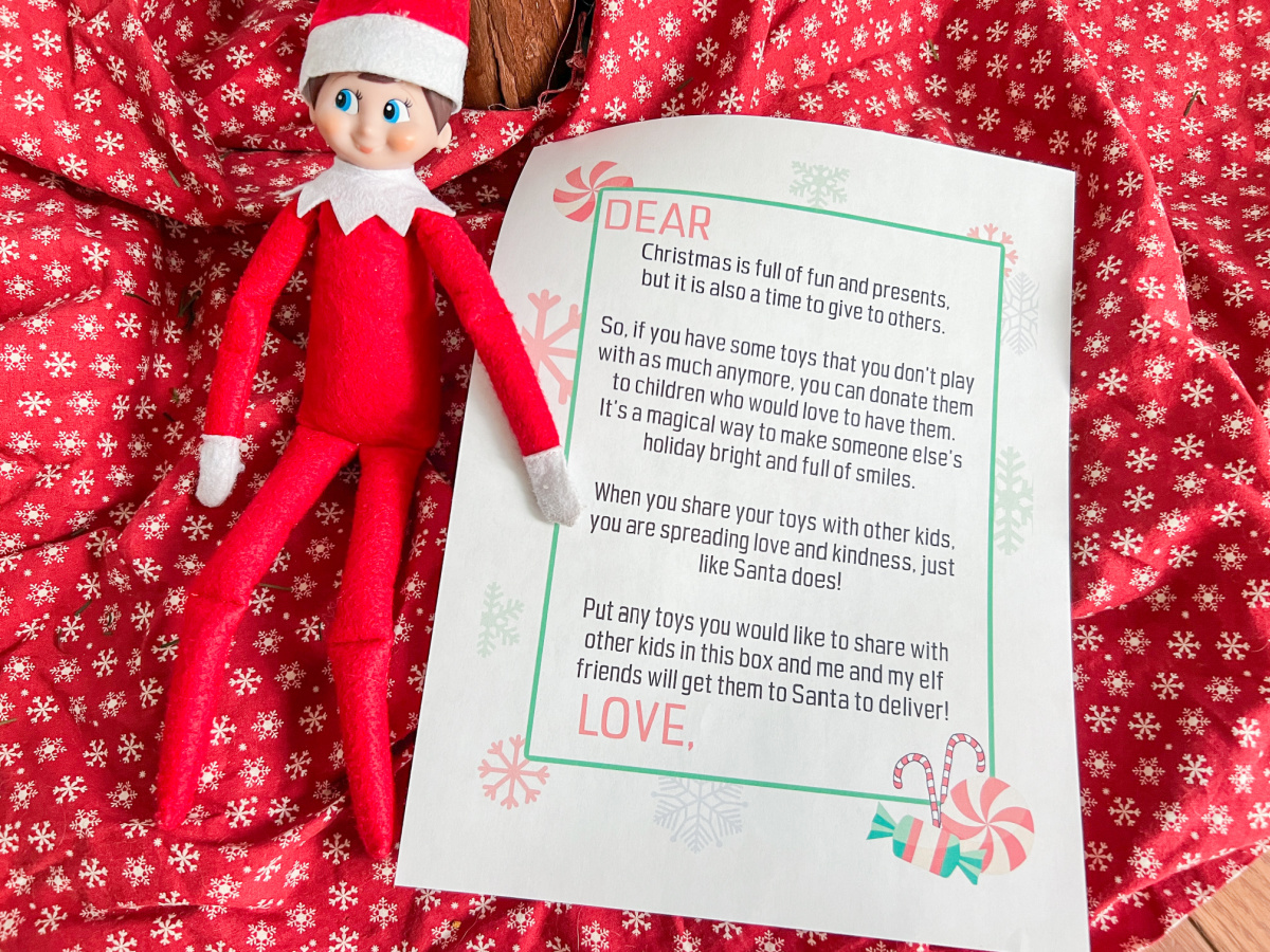 Elf On The Shelf Toy Donation Letter